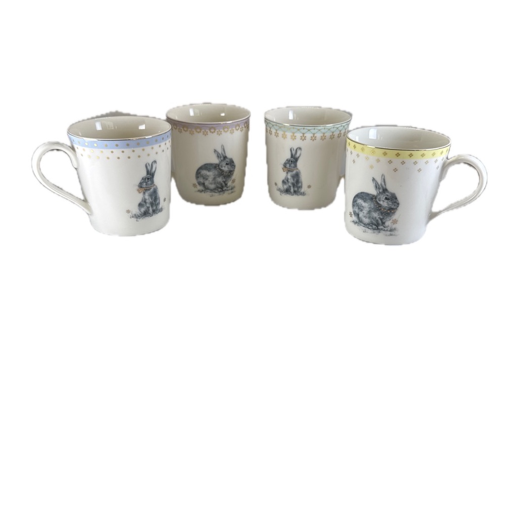 SPODE MEADOW LANE Mugs Set of 4 Rabbit Design Easter - Picture 9 of 11